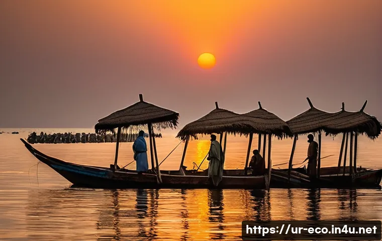 지속가능한 어업 - A detailed scene of local Pakistani fishermen practicing sustainable fishing along the Arabian Sea c...