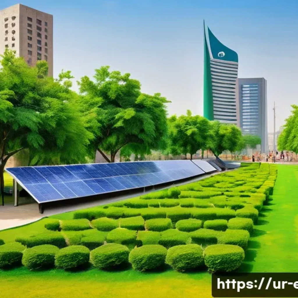 녹색채권과 투자 - A vibrant urban park scene in Pakistan featuring diverse groups of people engaging in eco-friendly a...